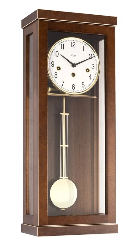 Hermle Wall Clock, Wood, Walnut, 57cm x 22,5cm x 13 cm