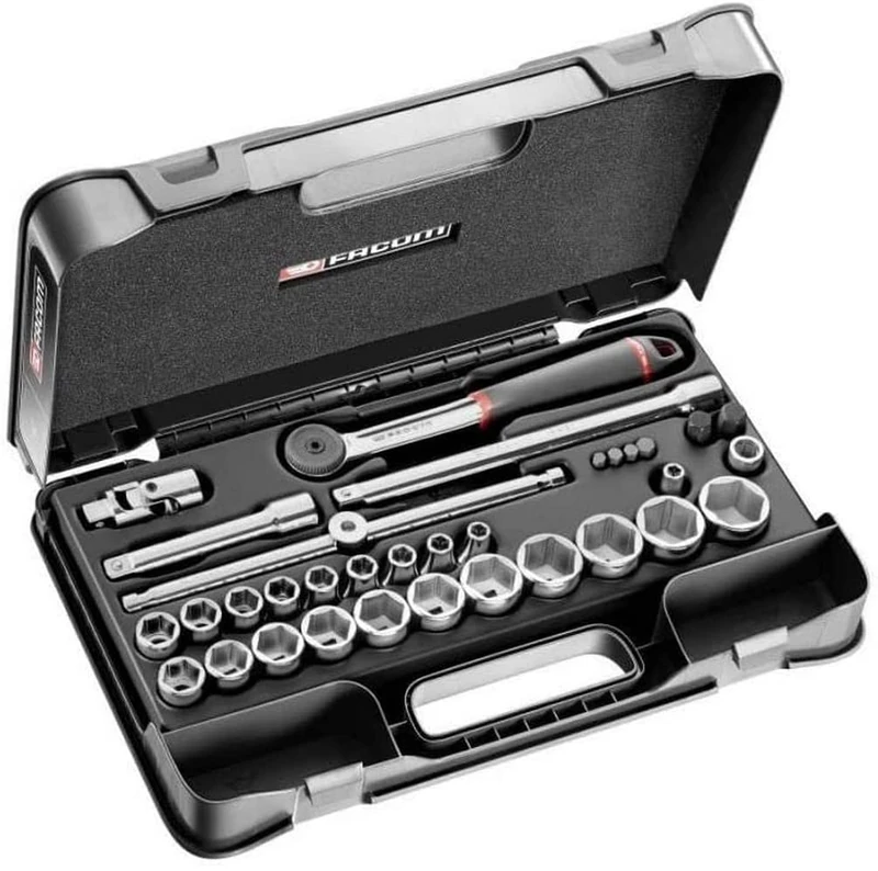 FACOM S.447ADP Series S.447 1/2" Metric 6-Point Socket Set, 35-Piece