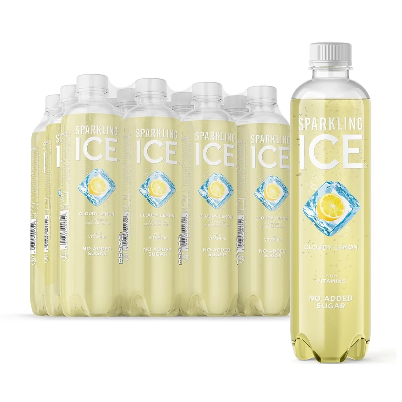 Sparkling Ice water with antioxidants and vitamins No sugar 500ml Bottles, Cloudy Lemon Flavour, 6000 millilitre, (Pack of 12) - Image 1