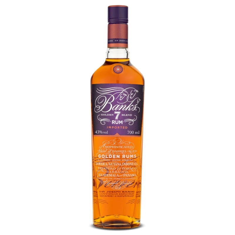 Banks 7 Golden Blend Premium Golden Rum, 43% ABV, 70cl / 700ml, Sophisticated Blend of Barrel Aged Rums From 7 Origins including Jamaica, Guyana, Barbados, and Java
