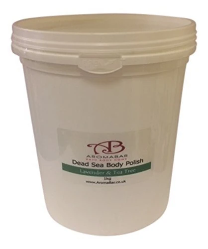 Dead Sea Body Polish Scrub 1kg with Shea Butter, Almond Oil, Lavender & Tea Tree 100% Pure & Natural Packed with Minerals and nutrients