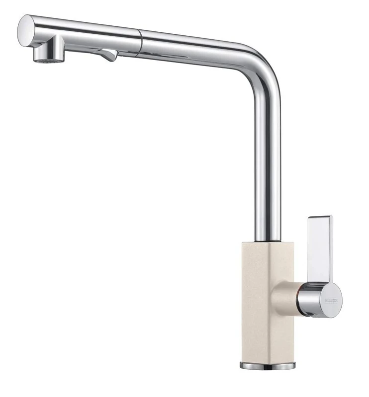 Franke Chromed Kitchen Sink Tap with Pull-Out Spout from Maris Pull-Out Spray - Chrome/Nutty 115.0392.360, Nutty