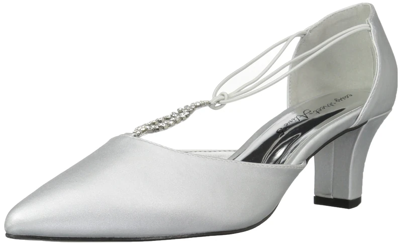 Easy Street Women's Moonlight Dress Pump, Silver Satin, 7 UK