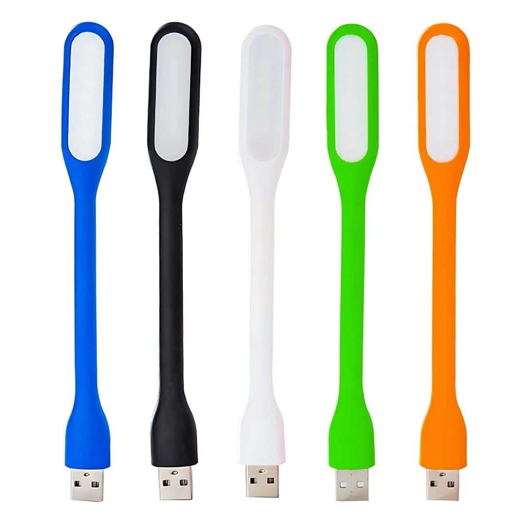 5 Pack Flexible USB LED Light Lamp Portable Night Light Reading Lamp for Power Bank PC Laptop Notebook Computer and Other USB Devices with Adjust Angle (Orange+Navy Blue+Black+Pink+Green)