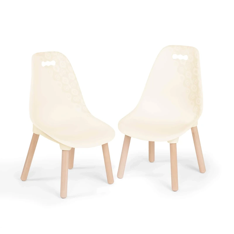 B. toys – Chairs For Kids – 2 Chairs – Wooden Legs – Furniture For Kids – Kid Century Modern: Chair Set – Ivory – 3+ Years