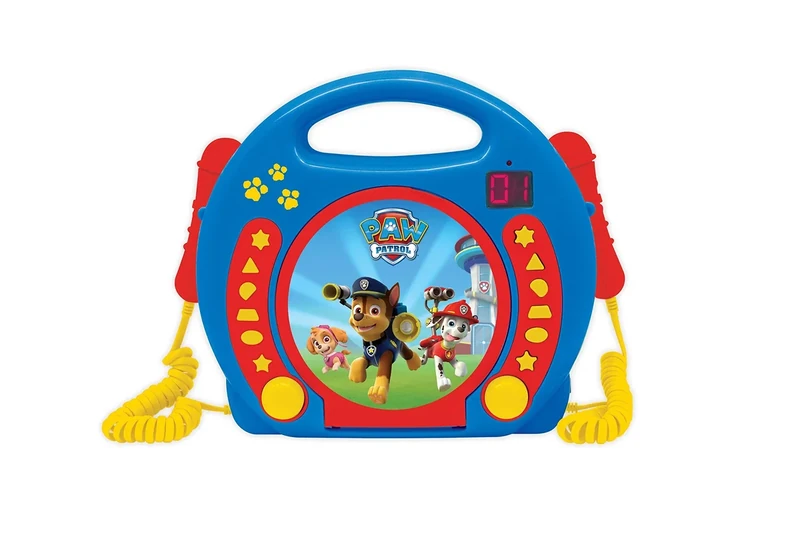 Lexibook, Paw Patrol, Portable CD player with Microphones, Music Player, Repeat and Programming, Karaoke, Headphones jack, Blue, RCDK100PA