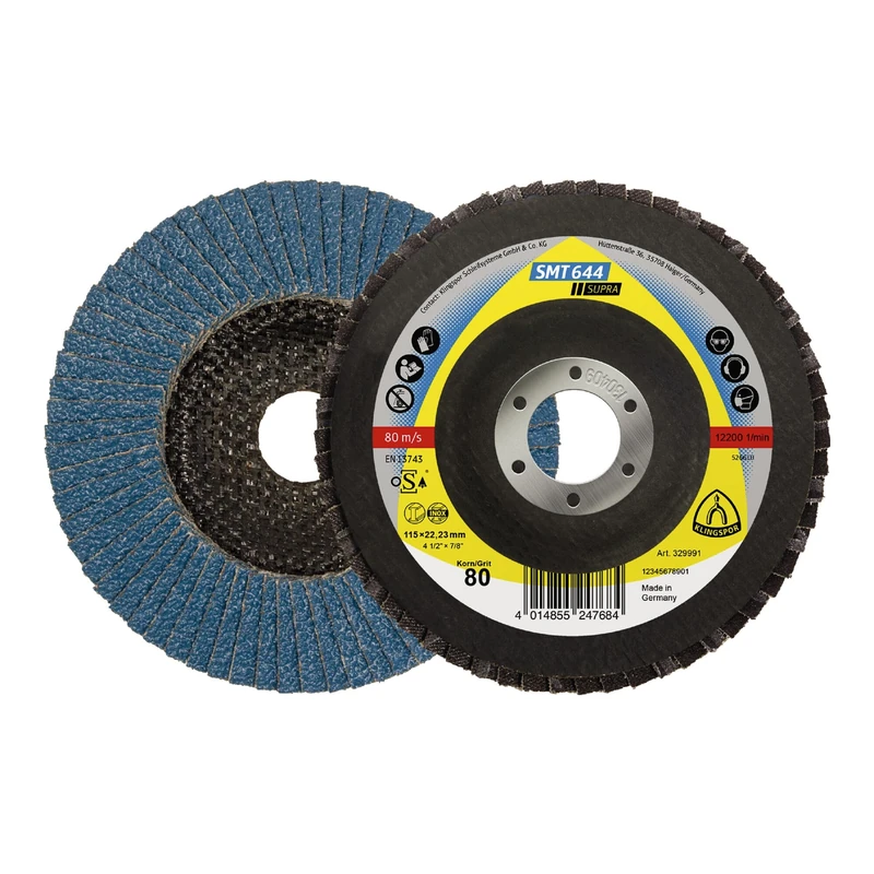 KLINGSPOR 330006 SMT 644 Supra Abrasive Mop Disc, Supra Packaging Unit, 125 x 22.23, 80 x Forma O, 10
