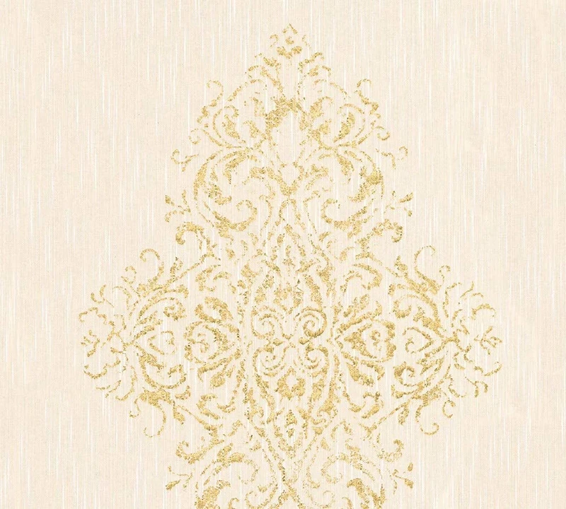 Architects Paper Textile Wallpaper Luxury Wallpaper with Ornaments Baroque 10.05 m x 0.53 m Beige Metallic Made in Germany 319452 31945-2