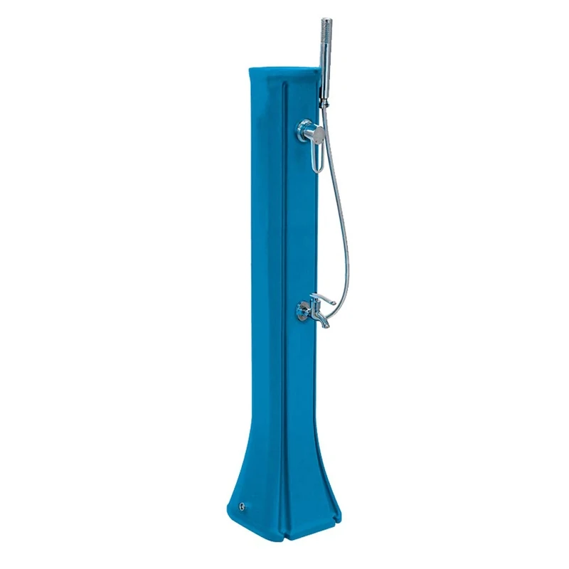 Formidra - Happy Go 23L Solar Shower - DS-HG142BL - HD Solar Shower with Removable Hand Shower, Mixer Tap and Feet, Compact and Functional, Blue, 26 x 29 x 120 cm