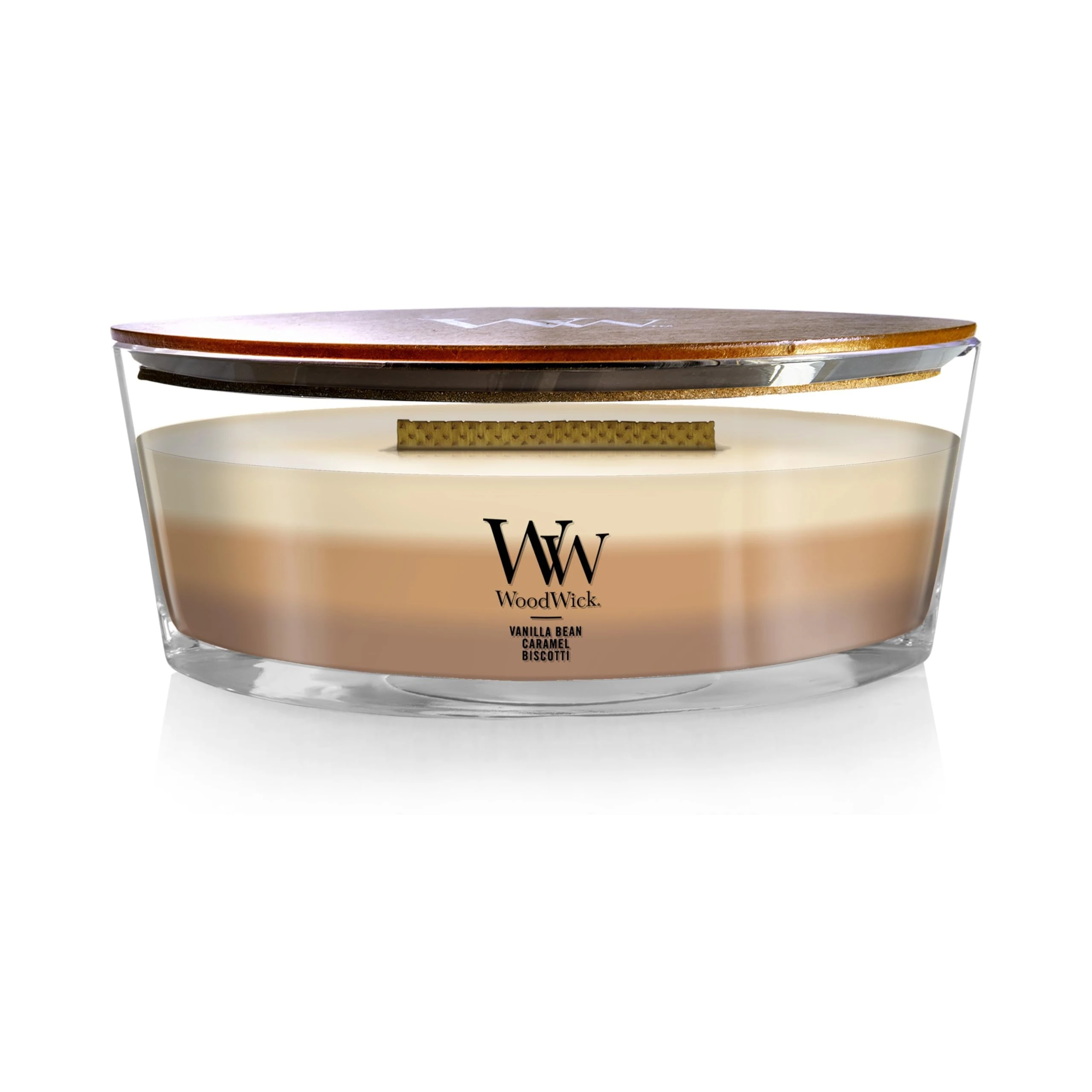 WoodWick Ellipse Scented Trilogy Candle | Café Sweets | with Hearthwick Crackling Flame | Up to 50 Hours Burn Time