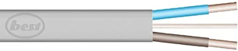 Merriway BH05691 Twin and Earth Flat Cable, 6242Y 6.0mm Grey, 5 Metres (16.5 feet)