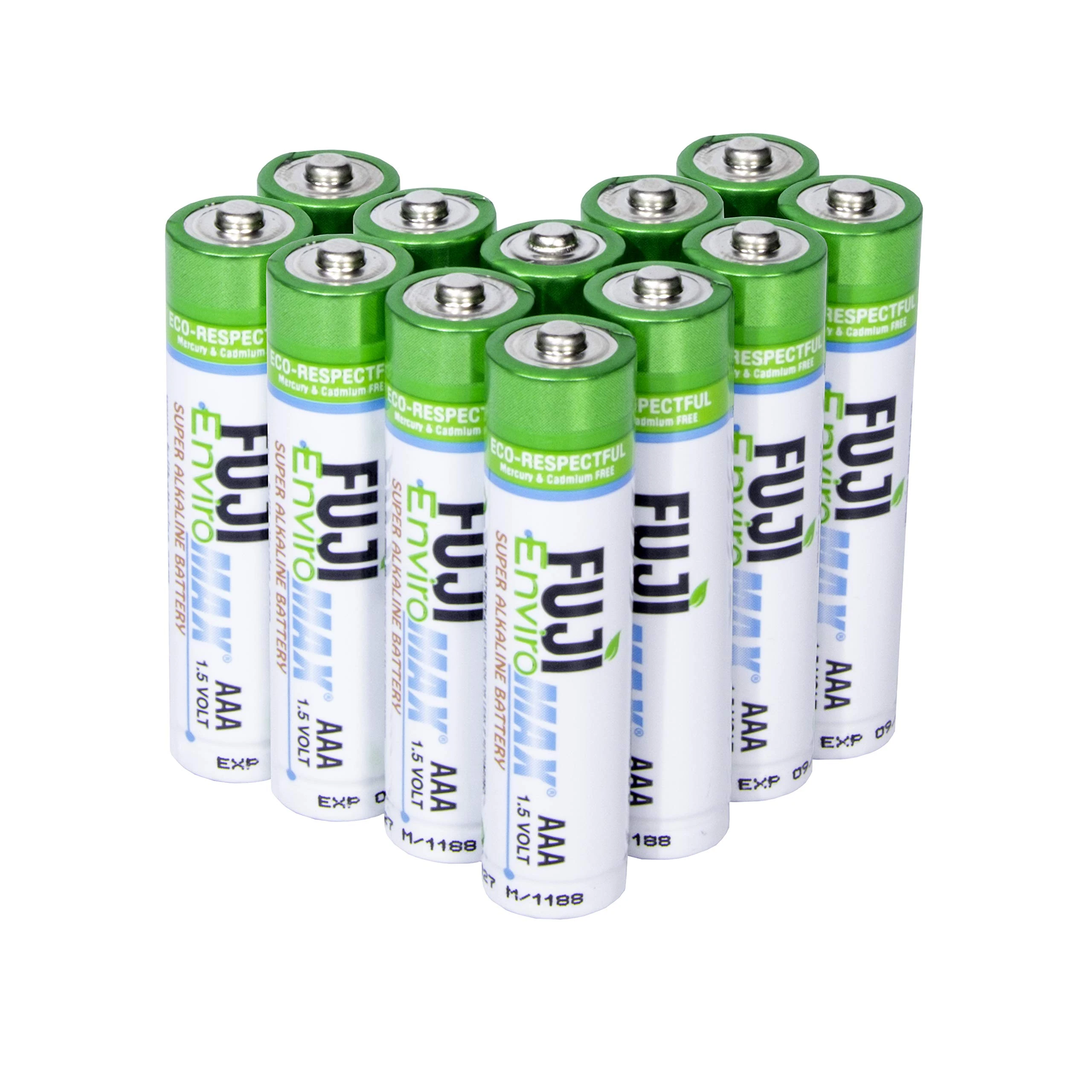 Fuji Enviromax 1.5V Super Alkaline AAA Batteries - No Harmful PVC & Heavy Metals, Long Lasting, Powerful, Triple AAA Batteries (Pack of 12)