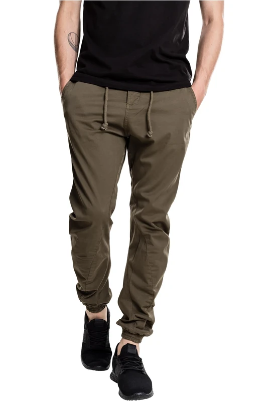 Urban Classics Men's Stretch Jogging Pants Sports Pants, Olive, L