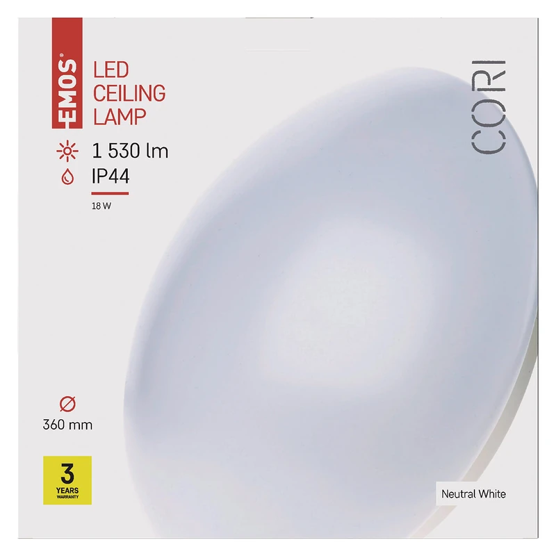 Emos ZM3402 Cori LED Nachgesetzte Light IP44 18 W NW, Steel 5 x 40, White, 40 x 11 cm - Image 1