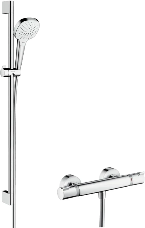 hansgrohe Croma Select E Shower system 110 Vario with Ecostat Comfort thermostatic mixer and shower rail 90 cm