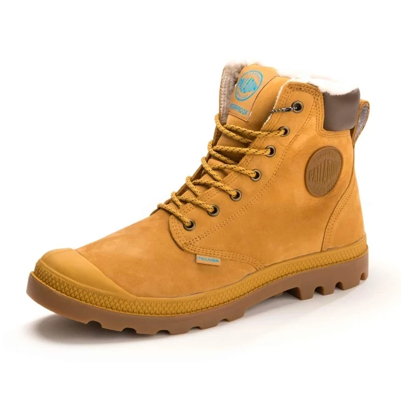 Palladium Men's Pampa Sport Waterproof High Trainers, Yellow Amber Gold Mid Gum, 10 UK