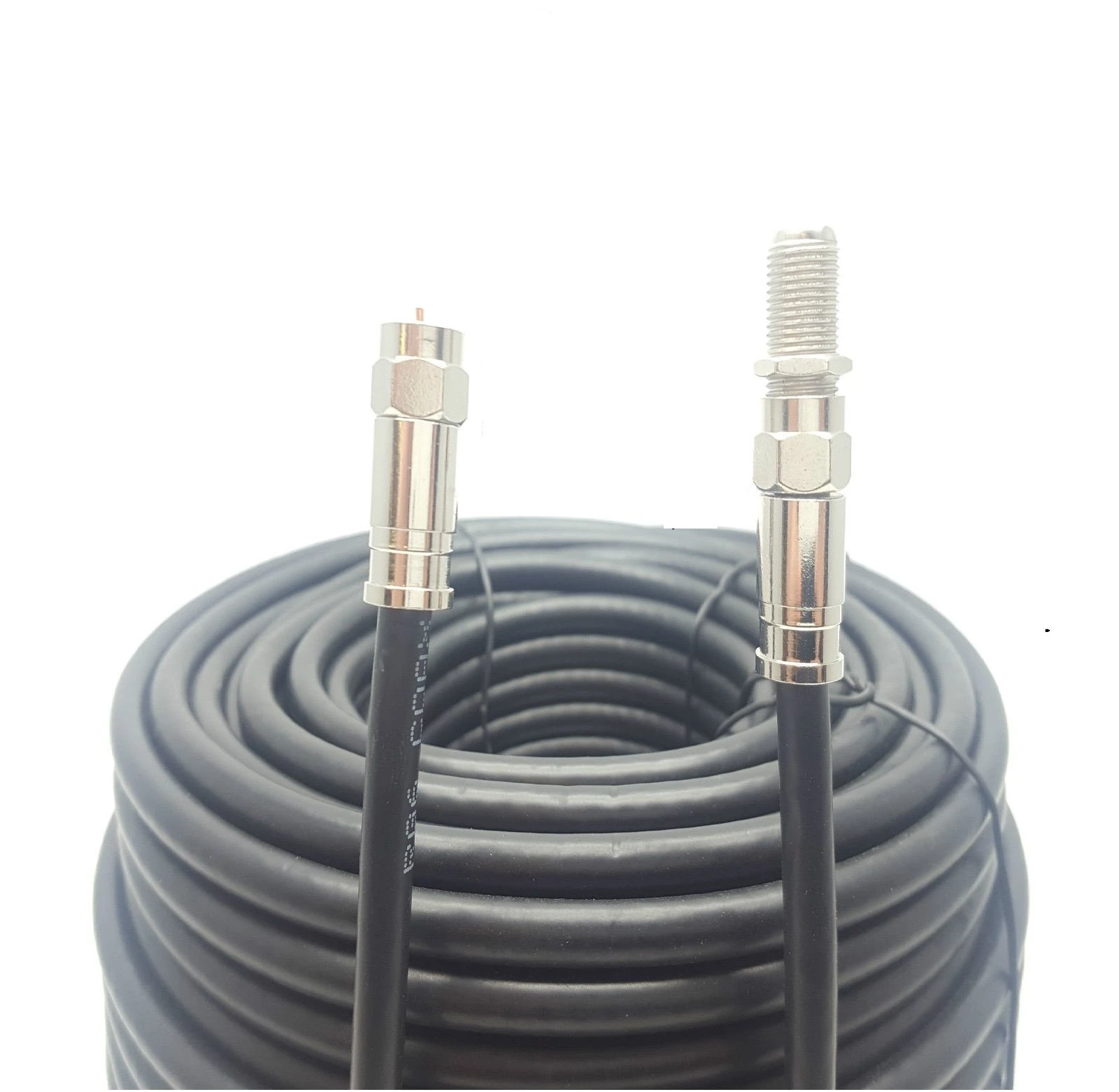 SSL RG6 Satellite Coaxial Cable Extension 25 Meter Black Fully Assembled RG6 Satellite Coax TV Lead Kit with Premium Fitted Compression F Connectors for Sky Q HD, Freesat and Virgin Media