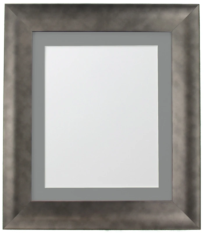 FRAMES BY POST Hygge Picture Photo Frame, Plastic Glass, Pewter with Dark Grey Mount, 36 x 24 Image Size 30 x 20 Inches