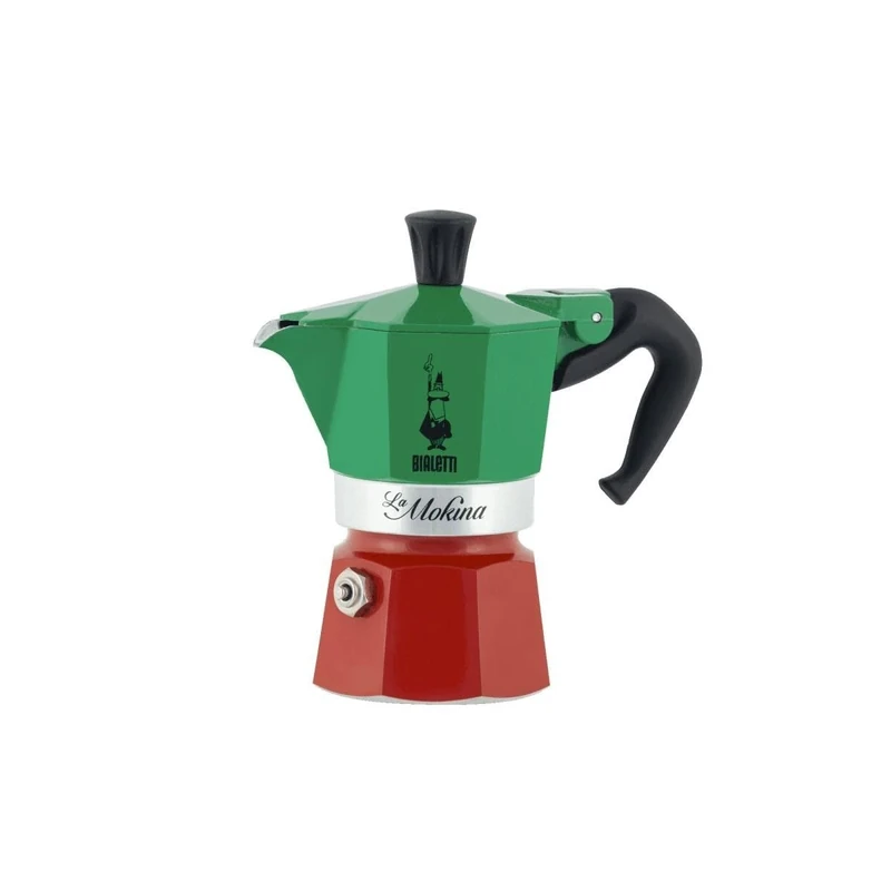 Bialetti 5650 Espresso Maker Green Red White 1/2 Cup Half Cup