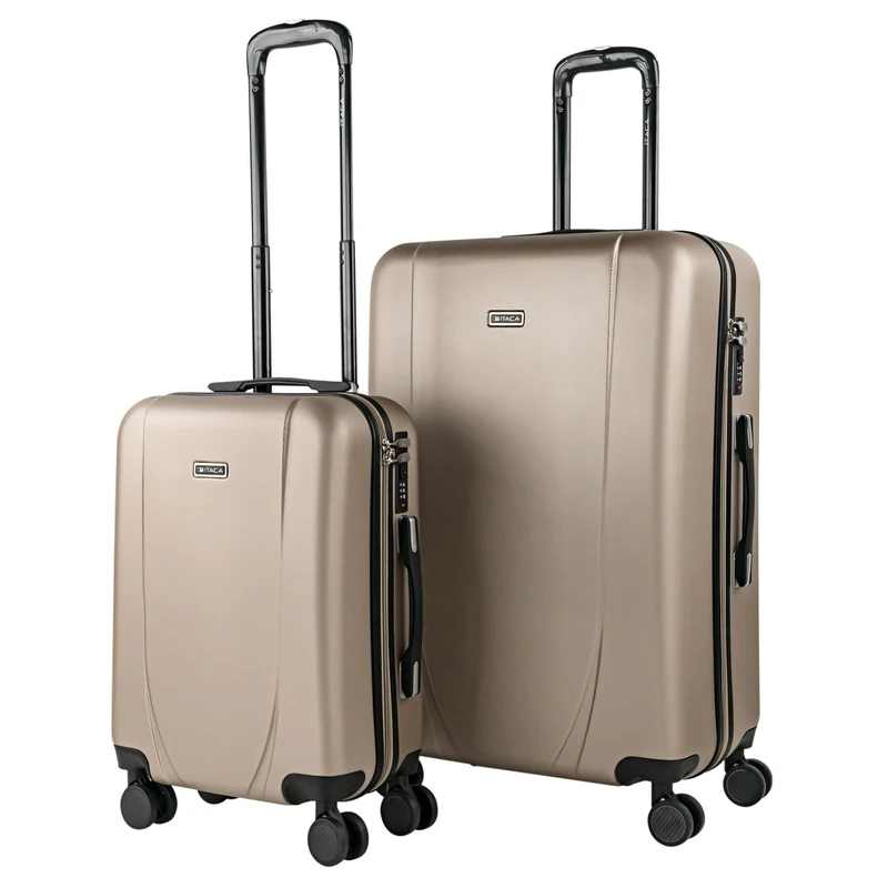 ITACA - Rigid Suitcase Medium Size - ABS Medium Suitcase 65cm Hard Shell Suitcase - Lightweight 20kg Suitcase with TSA Combination Lock - Lightweight and Resistant Travel Medium Size Suitca, Champagne