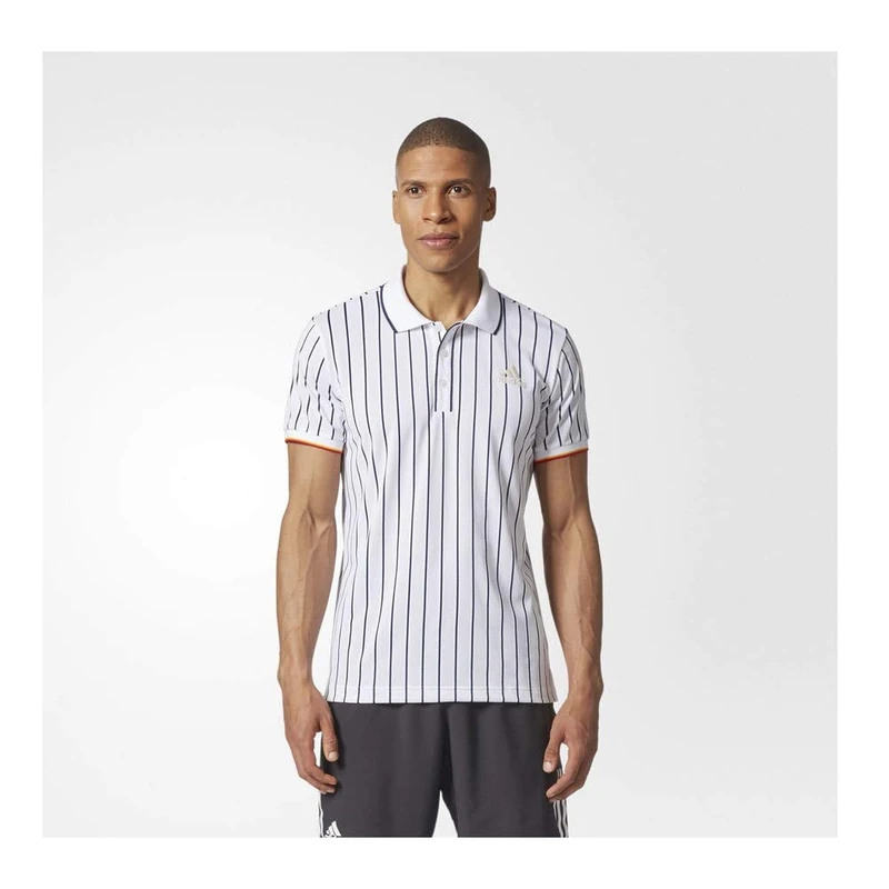 Adidas Men's Ny Striped Polo - White/Blanco, Medium - Image 1