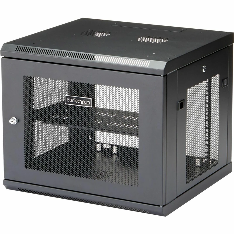 StarTech.com 9U Wall Mount Server Rack Cabinet - 4-Post Adjustable Depth (2" to 19") Network Equipment Enclosure with Cable Management (RK920WALM)