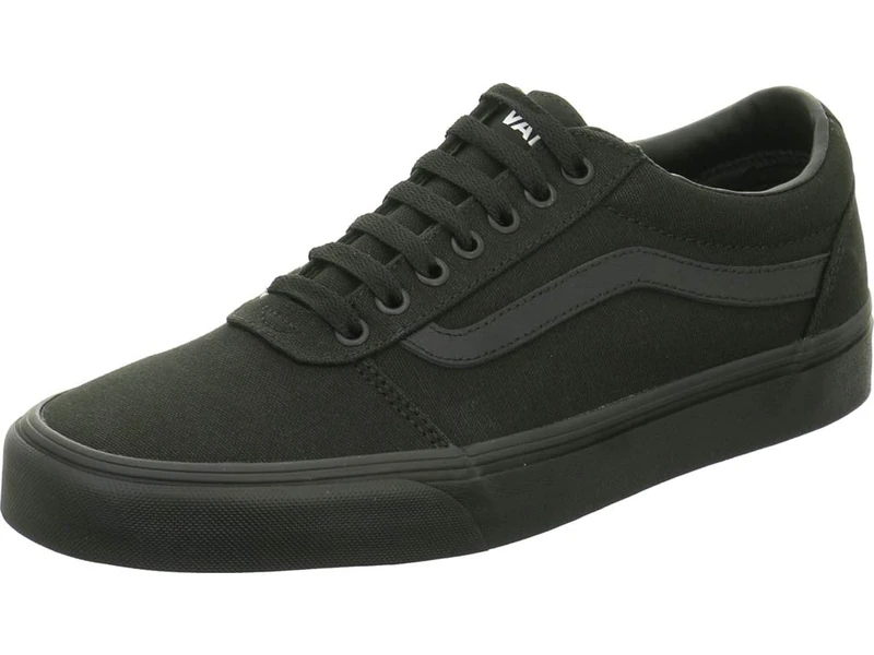 Vans Mens Size 8, Ward Sneaker Black Canvas Lace Up Shoes, Low Top Men's Trainers, Lightweight Sports Shoes Active Wear Range (8 UK)