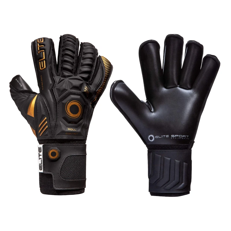 Elite Sports Goalkeeper Gloves with Wrapped Thumb and Durable Latex. Reinforced Backing Foam on the Shock Zone with AVM Fabric and 5 Removable Finger Protectors for Extra Finger Support.