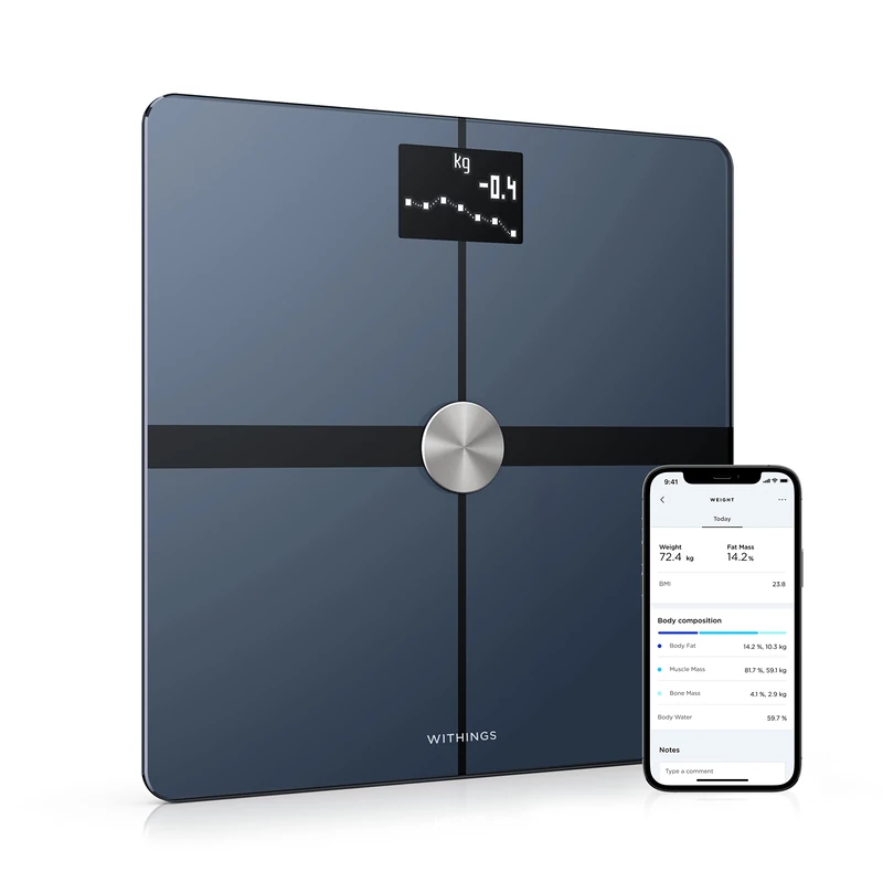 Withings Body+ - Wi-Fi Body Composition Smart Fat Monitor, BMI, Muscle Mass, Water Measurement, Digital Weight Bathroom Scale, Sync App Via Bluetooth - Image 1