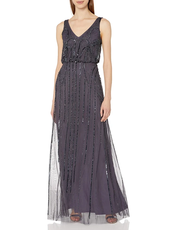 Adrianna Papell Women's 091900120 Dress, Grey (Gunmetal Gnm), 8 (Size: 4)