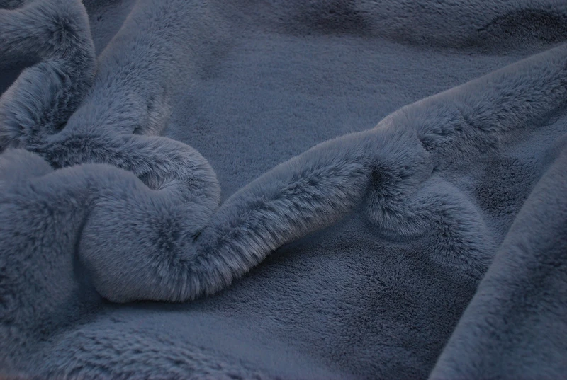 Super Luxury Faux Fur Fabric Material - Plush Super Soft Blue, 1Mtr - 150cm x 100cm