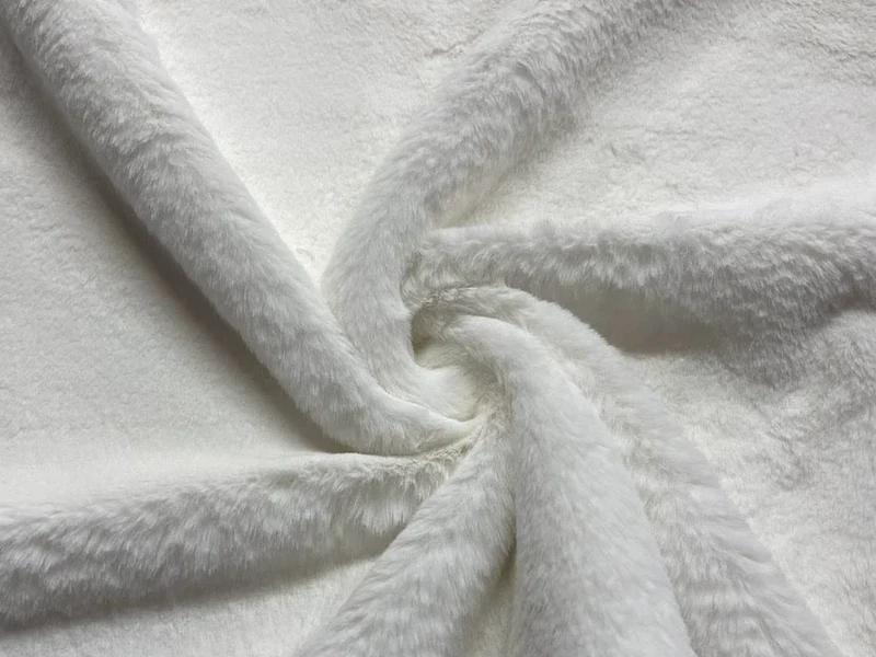Super Luxury Faux Fur Fabric Material - Plush Super Soft Bright White