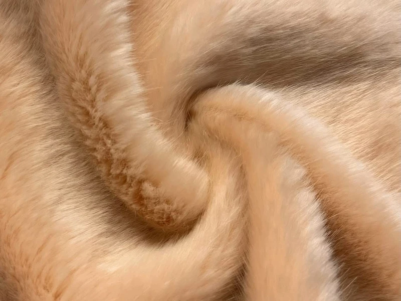 Super Luxury Faux Fur Fabric Material - Swiss Peach, 1Mtr - 150cm x 100cm