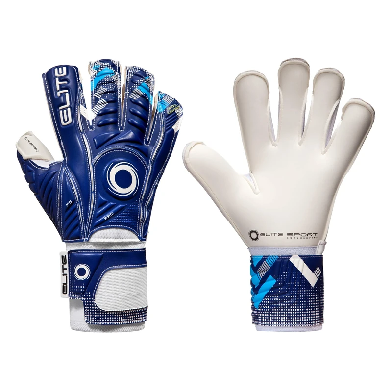 Elite Sports Goalkeeper Gloves with Wrapped Thumb and Durable Latex. Reinforced Backing Foam on the Shock Zone with AVM Fabric and 5 Removable Finger Protectors for Extra Finger Support.