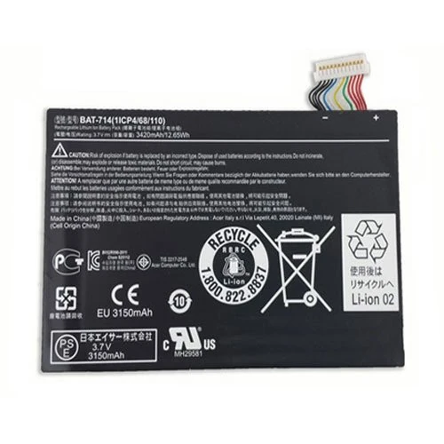 amsahr BAT-714-02 Replacement Battery for ACER BAT-714, Tab A110, 1ICP4/68/110