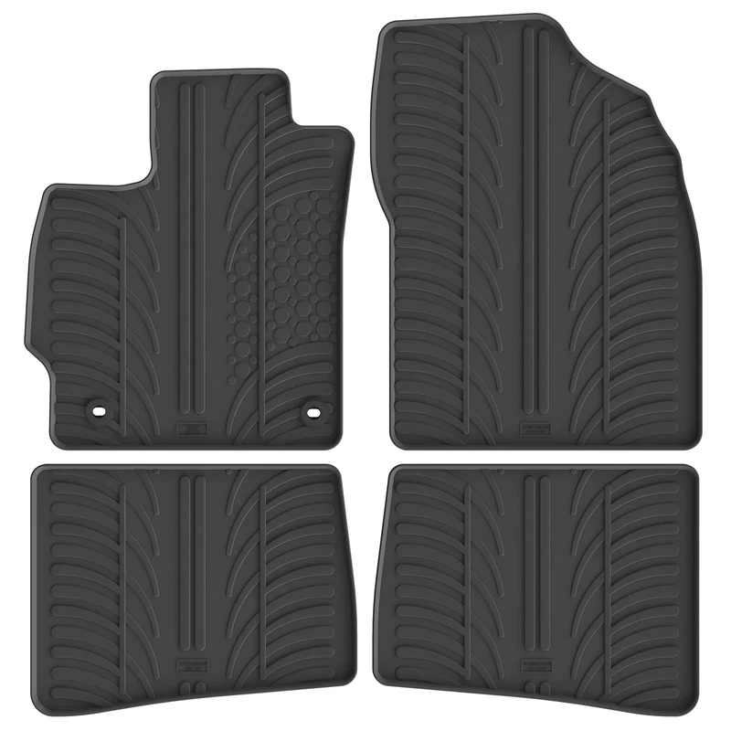 Gledring Rubber car mats set LHD compatible with Toyota Prius III 2012-2016 (T profile 4-pieces + mounting clips)