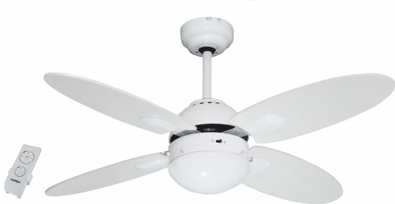 Bastilipo Bermeo Leather Ceiling Fan with Remote Control 105 x 41 cm White