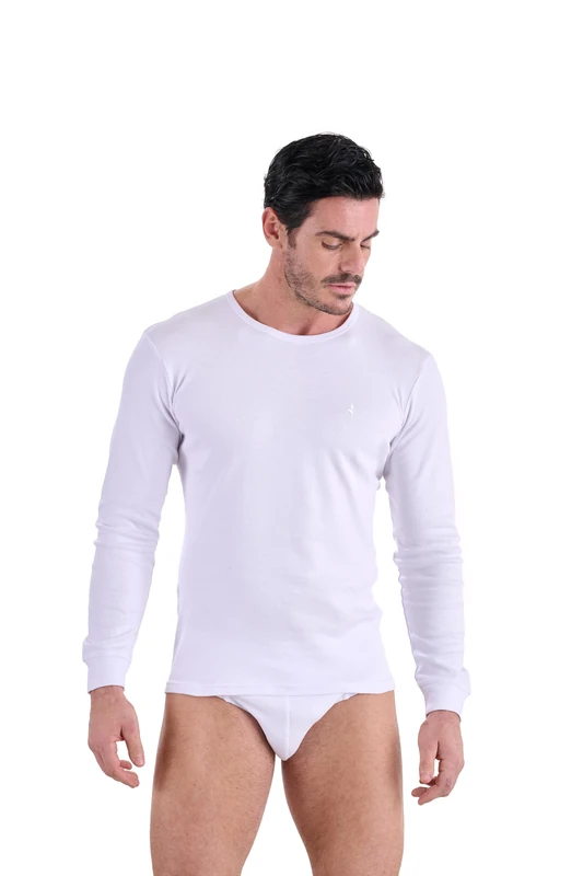 Navigare Men's Long Sleeve Top (3 Pack), White, XL - Image 1