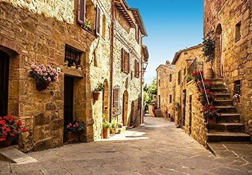 WALPLUS Mural Italian Old Street Wall Stickers, Vinyl, Multi-Colour, 7.5 x 93.5 x 7.5 cm