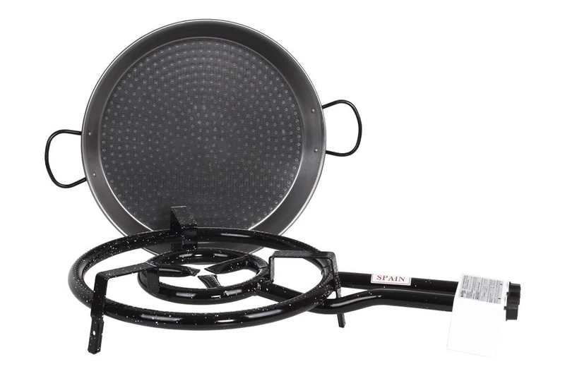 Cofan Paella Pan + Burner Kit | Includes Polished Steel Pellet | Complete Pack