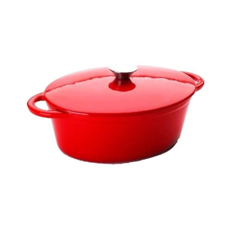 IBILI Oval/Round Cocotte, 27 x 21 cm, Cast Iron, Suitable for Induction Hobs