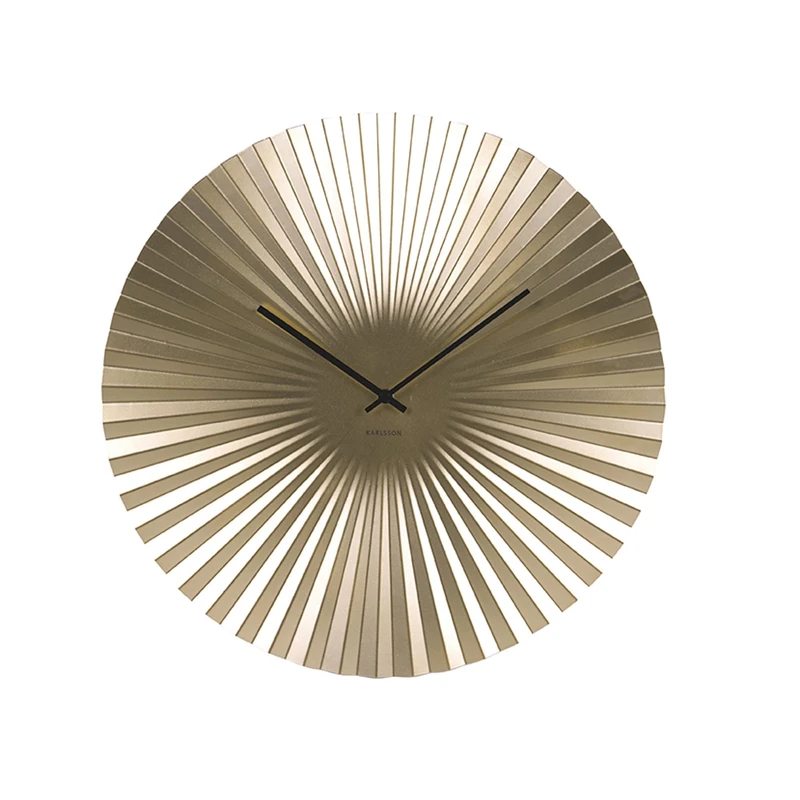 Karlsson Sensu Wall Clock, Gold, Diameter 50 cm, Round, Steel, Modern Living Room Wall Clocks