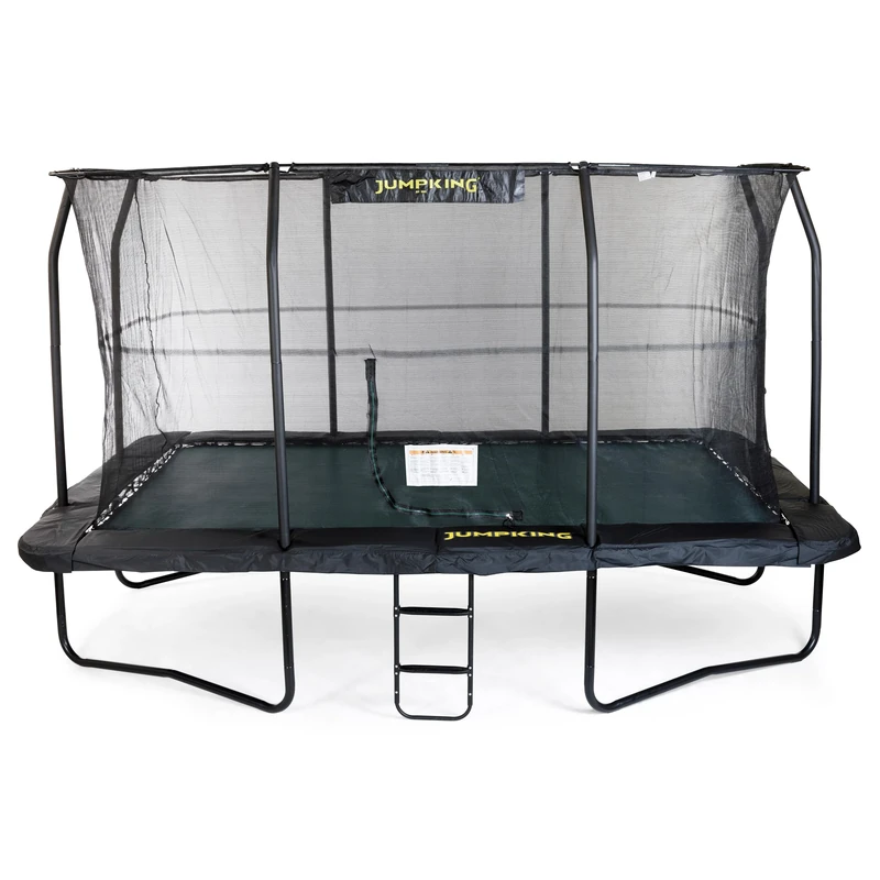 Jumpking 8ft x 12ft /10ft x 14ft /12ft x 17ft Rectangular Deluxe Trampoline With Safety Enclosure Net & Ladder Outdoor Garden Trampoline For Adults & Kids, Great For Fun & Exercise, Polyethylene Net