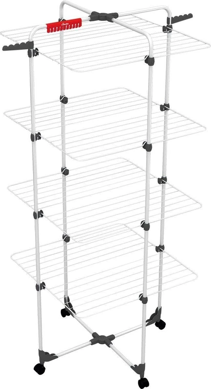 Vileda Pack 4 tendederos Tower, Stainless Steel, White, 163.5 x 5 x 71 cm