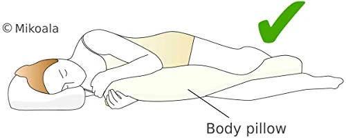 Mikoala Body Pillow, Microfibre, Sky Blue, Single