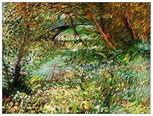 ArtPlaza Van Gogh Vincent-Banks of the Seine with Pont de Clichy in the Spring Decorative Panel, Wood, Multi-Colour, 80 x 1.8 x 60 cm
