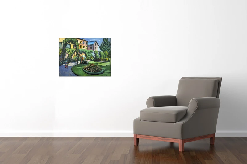 ArtPlaza Macke August-Garden image Decorative Panel, Wood, Multi-Colour, 80 x 1.8 x 60 cm