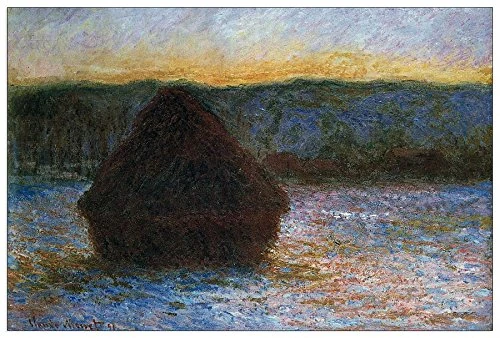 ArtPlaza Monet Claude-Haylofts thaw, sunset Decorative Panel, Wood, Multi-Colour, 90 x 1.8 x 60 cm