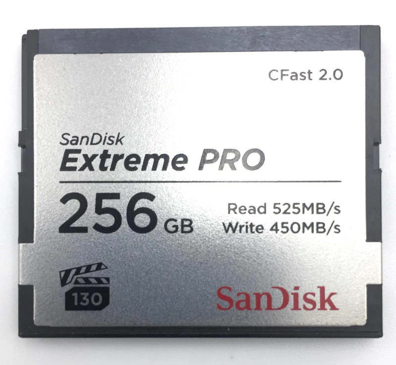 SanDisk 256GB Extreme PRO, CFast 2.0 card, up to 525 MB/s VPG-130