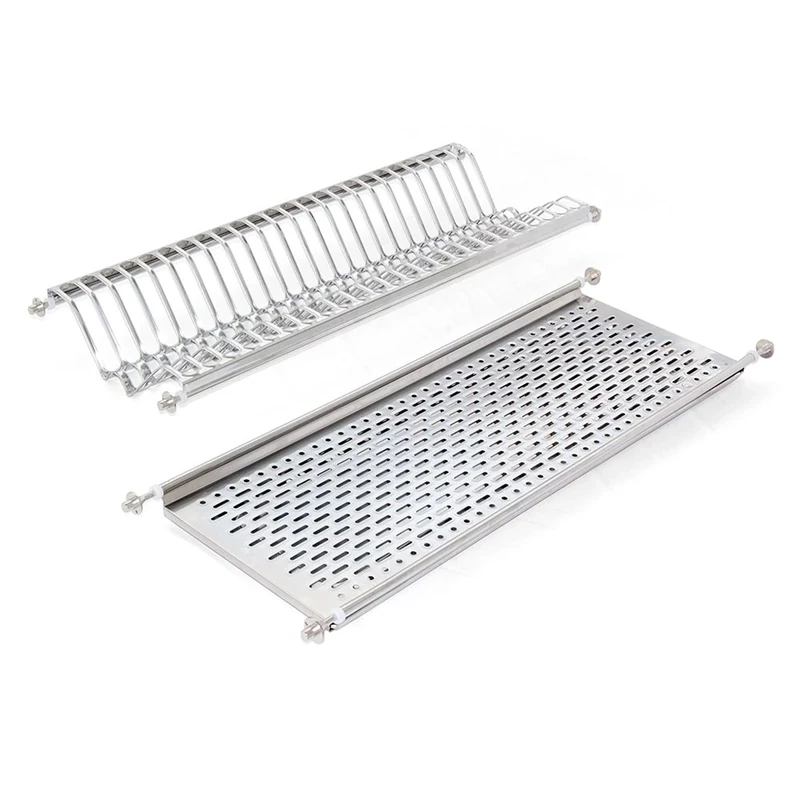 Emuca - Stainless Steel Dish Drying Rack for Standard 70 cm Width Kitchen Cabinet, Inner Width Module 635 -670 mm